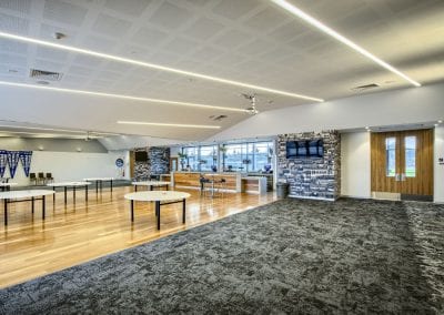 wall and ceiling systems within sporting complex rooms