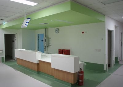 completed reception areas for each block