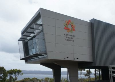 Outside of the newly built ANZAC centre